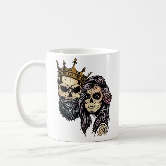 Caneca De Café Design de casamento gótica impressionante com crân (Esquerda)