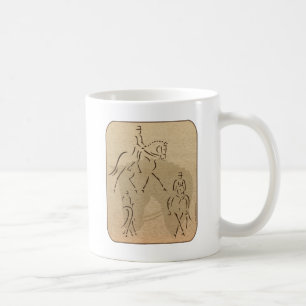 Caneca De Café Design de Cavalo de Dressage Elegante em Castanho/