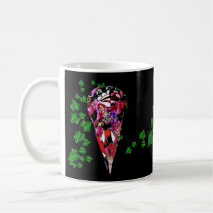 Caneca De Café Design de Caveira Floral
