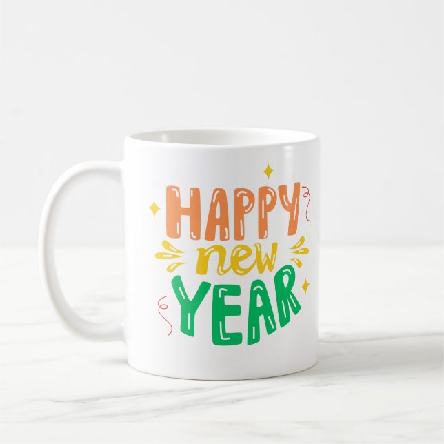 Caneca De Café Design de Celebração do feliz ano novo (Esquerda)