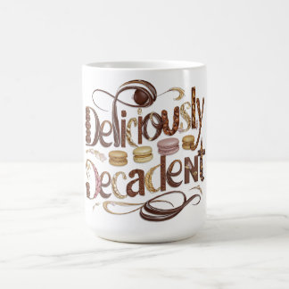 Caneca De Café Design de chocolate e bolos decadentes deliciosos