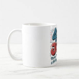 Caneca De Café design de CHURRASCO de cachorro quente em 4 de jul