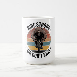 Caneca De Café Design de Ciclista Vintage Pôr do Sol Bear Cycling