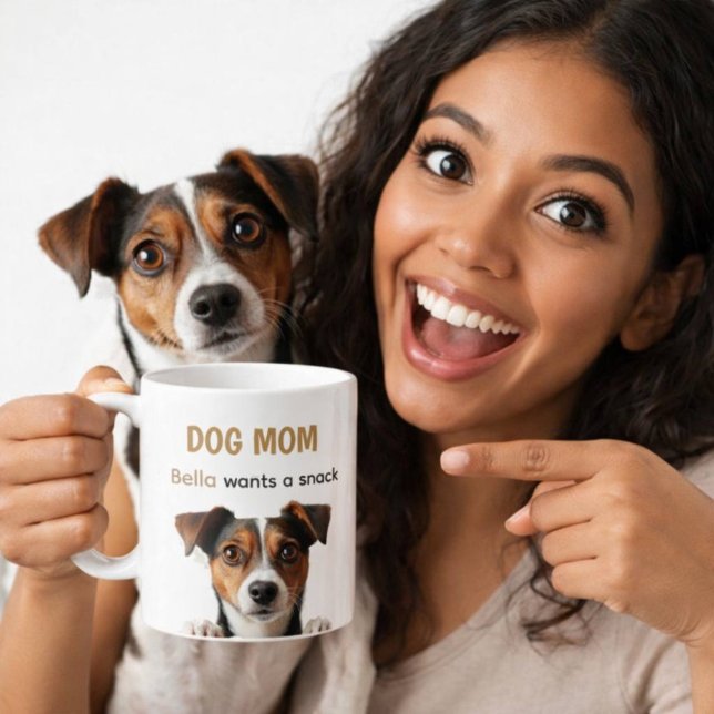 Caneca De Café Design de Citação de Café de Cachorro Fofo da Mamã (Criador carregado)