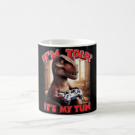 Caneca De Café Design de Citação de Gamer T-Rex Engraçado