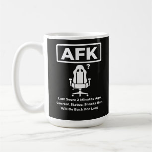 Caneca De Café Design de Citação de Jogador Divertido AFK Snacks 