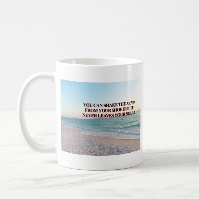 Caneca De Café Design de Citação de Orla de Areia Cheia de Alma (Esquerda)