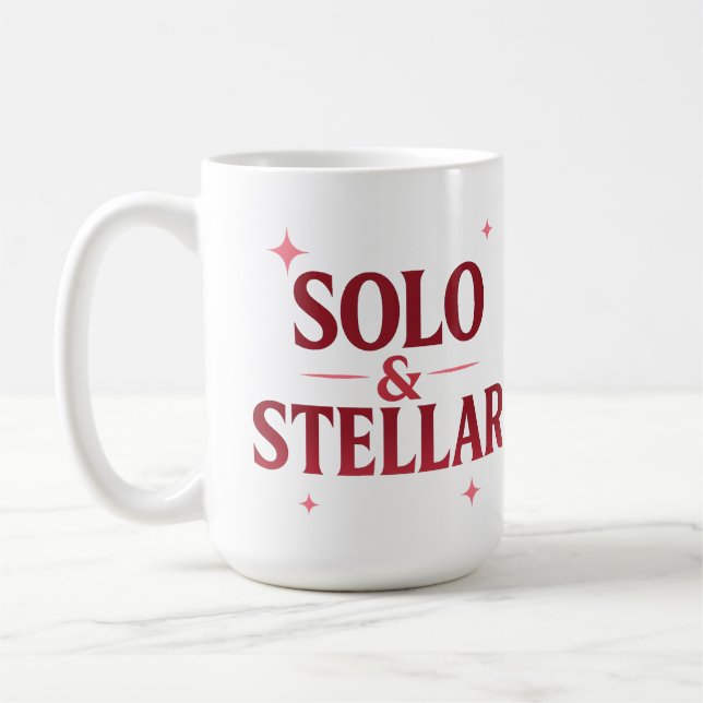 Caneca De Café Design de Citação de São Valentim Moderno Solo & E (Esquerda)