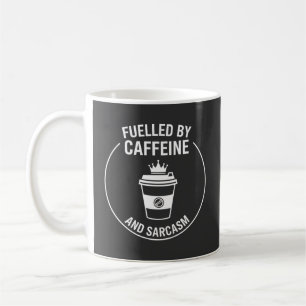 Caneca De Café Design de Citação Divertida de Cafeína e Sarcasmo