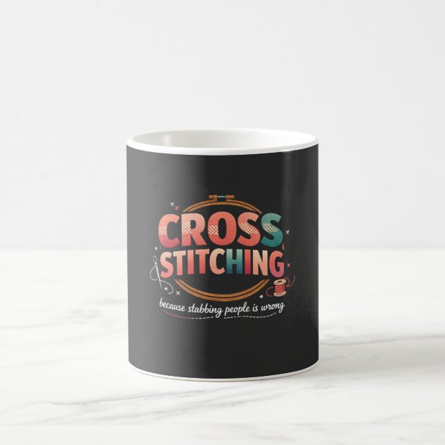 Caneca De Café Design de Citação Engraçada de Bordado (Centro)