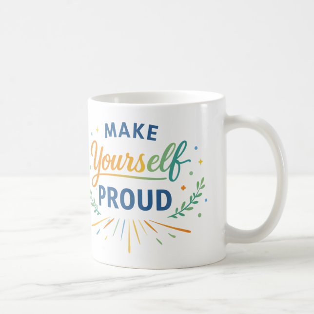 Caneca De Café Design de Citação Positiva Inspiradora (Direita)