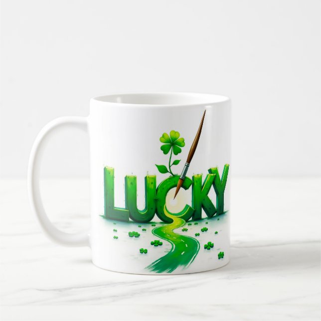 Caneca De Café Design de Clover para Rua. Dia de Patrick (Esquerda)