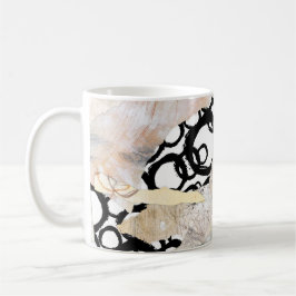 Caneca De Café Design de Colagem Abstrata Elegante Neutra