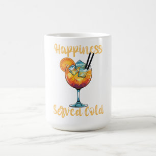 Caneca De Café Design de Coquetel Felicidade Servido Gelado