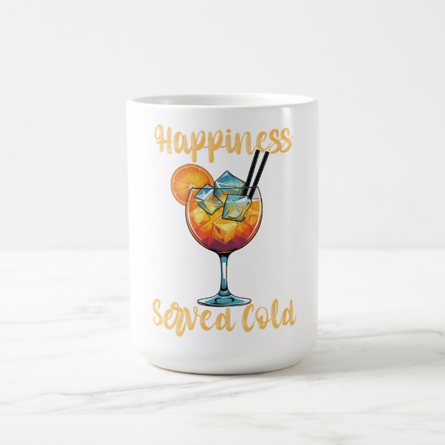 Caneca De Café Design de Coquetel Felicidade Servido Gelado (Centro)