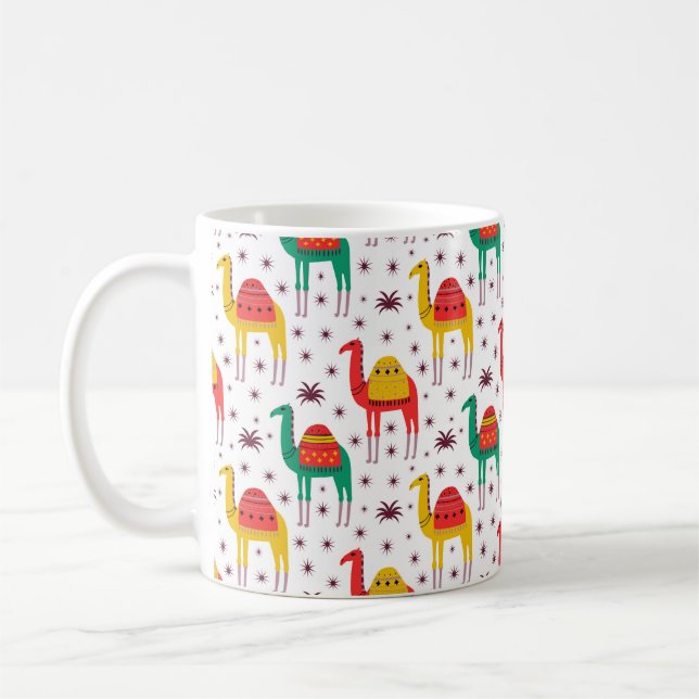 Caneca De Café Design de cor plana do padrão de câmara (Esquerda)