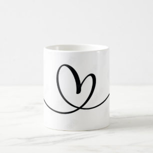 Caneca De Café Design de coração solto, sensação casual e desenha