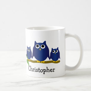 Caneca De Café Design de Corujas Personalizadas