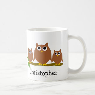 Caneca De Café Design de Corujas Personalizado