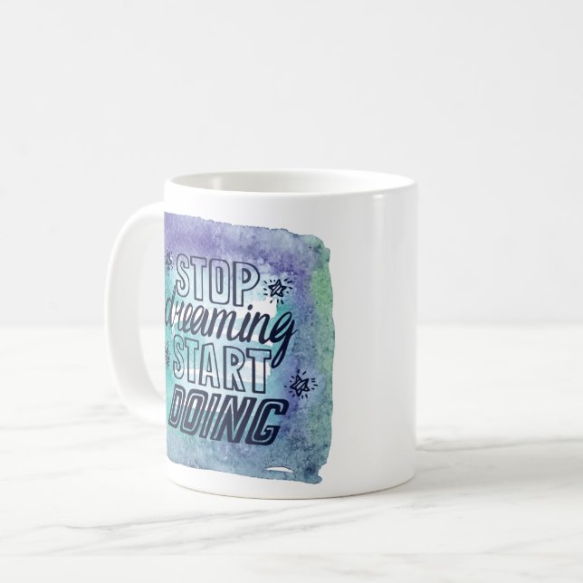 Caneca De Café Design de Cotação Motivacional para Achievers (Frente Esquerda)
