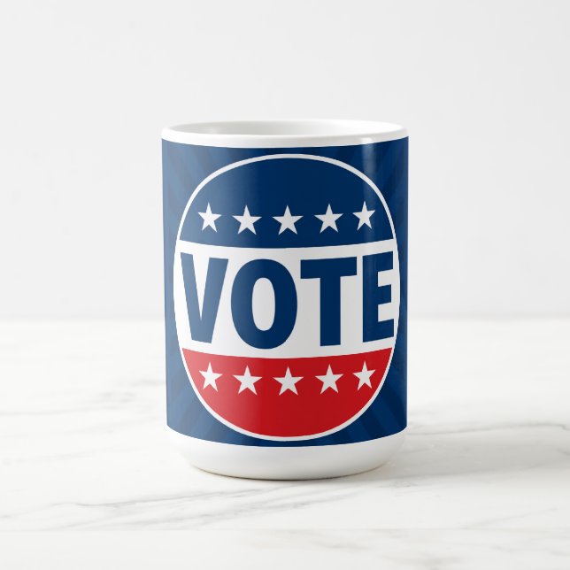 Caneca De Café Design de Crachá de Campanha VOTE Bold (Centro)