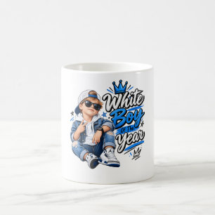 Caneca De Café Design de Criança Streetwear do Garoto Branco do A