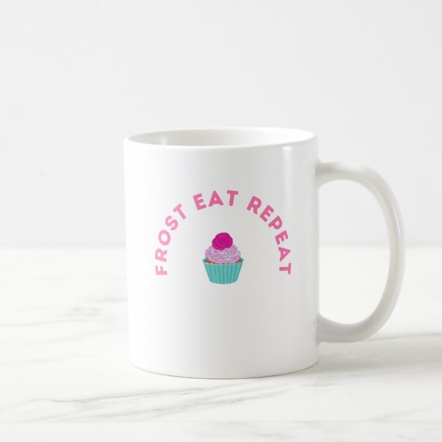 Caneca De Café Design de Cupcake Frost Eat Repeat (Direita)