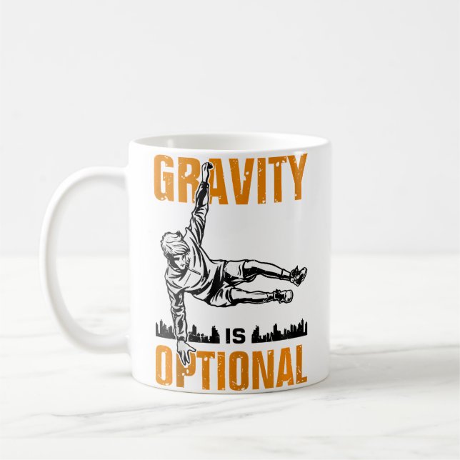 Caneca De Café Design de Curso de Obstáculos de Parkour Divertido (Esquerda)