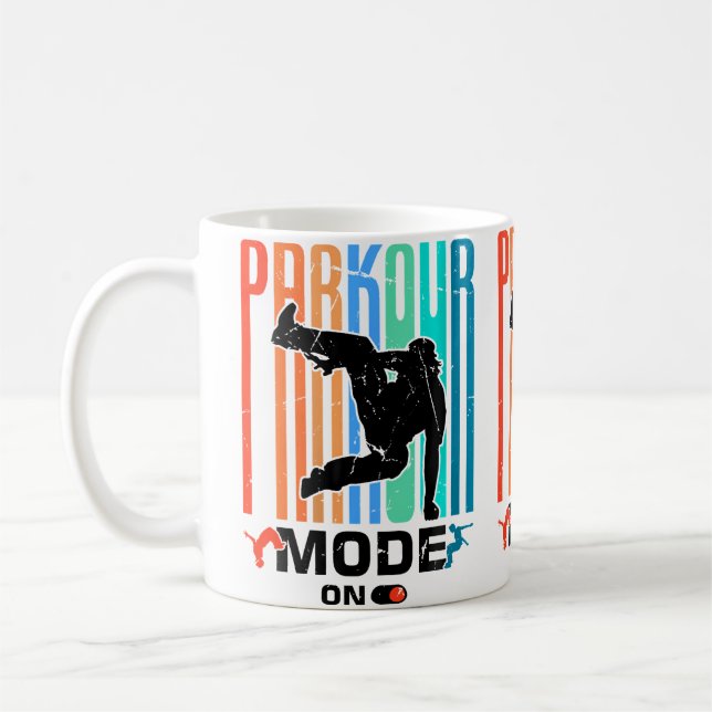Caneca De Café Design de Curso de Obstáculos de Parkour Divertido (Esquerda)