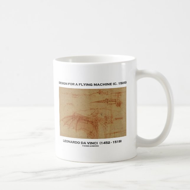 Caneca De Café Design de da Vinci para uma máquina de vôo (Direita)