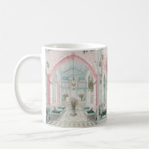 Caneca De Café Design de Damasco da Casa Árabe Tradicional