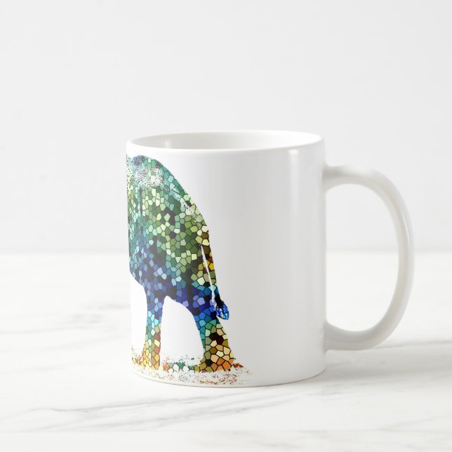 Caneca De Café Design de Elefante Mosaico 36 (Direita)
