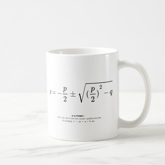 Caneca De Café Design de Equação Quadrática - fórmula q-p (Direita)