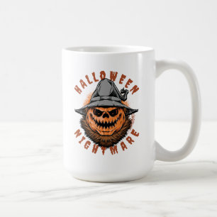 Caneca De Café Design de Espantalho de Abóbora de Halloween