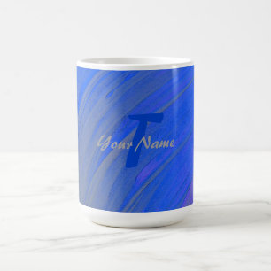 Caneca De Café Design de espiral azul Nome Café Mug HAMbyWG