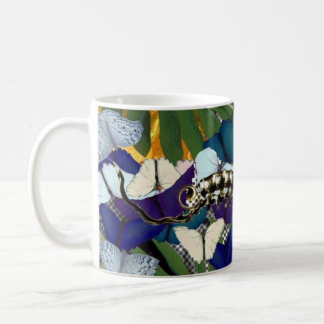 Caneca De Café design de esqueleto botânico vintage (Esquerda)