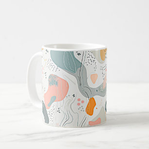 Caneca De Café Design de estilo Memphis sem padrão, fundo branco
