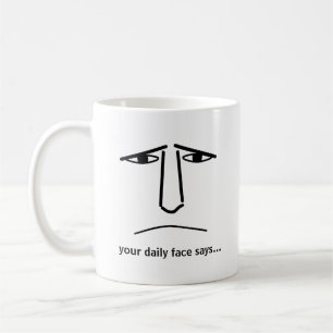 Caneca De Café Design de Expressão Minimalista Personalizado Home