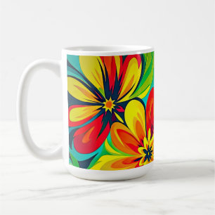 Caneca De Café Design de expressionista de onda fluorescente
