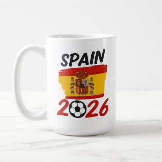 Caneca De Café Design de Fã de Futebol Espanha 2026 com Cores da