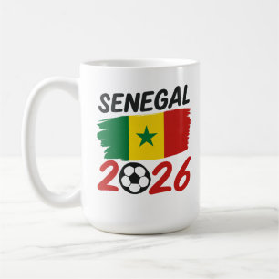 Caneca De Café Design de Fã de Futebol Senegal 2026 com Estrela d