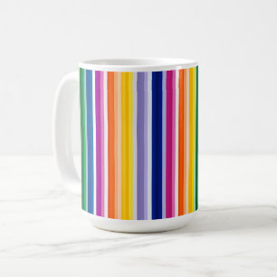 Caneca De Café Design de faixas verticais coloridas