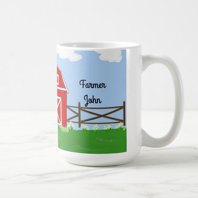 Caneca De Café Design de Fazenda Rural (Direita)