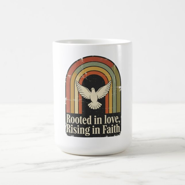 Caneca De Café Design de fé ascensão e raízes retrógradas (Centro)