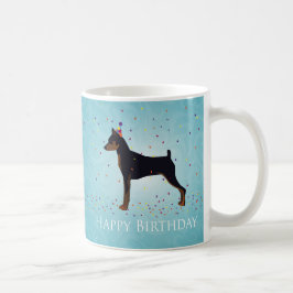 Caneca De Café Design de Feliz Aniversário de Miniatura Pinscher