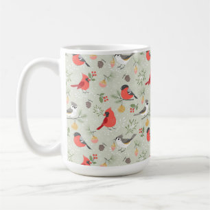 Caneca De Café Design de Feriado de Pássaro de Natal Bonito
