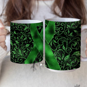 Caneca De Café Design de fita de consciência verde