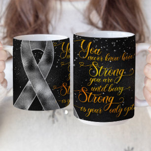Caneca De Café Design de Fita de Fita de Consciência da cinza