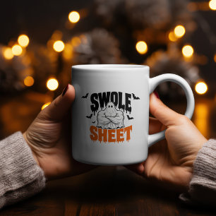 Caneca De Café Design de Fitness de Halloween Swole Sheet