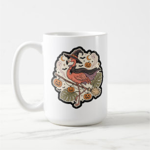 Caneca De Café Design de Flamingo Assustador Vintage para Hallowe